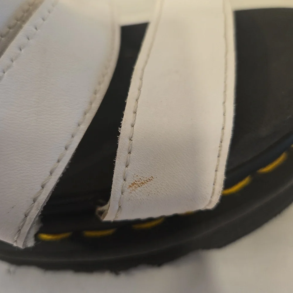 Dr. Martens Blaire Athena Leather Strap Platform Sandal White Size 6